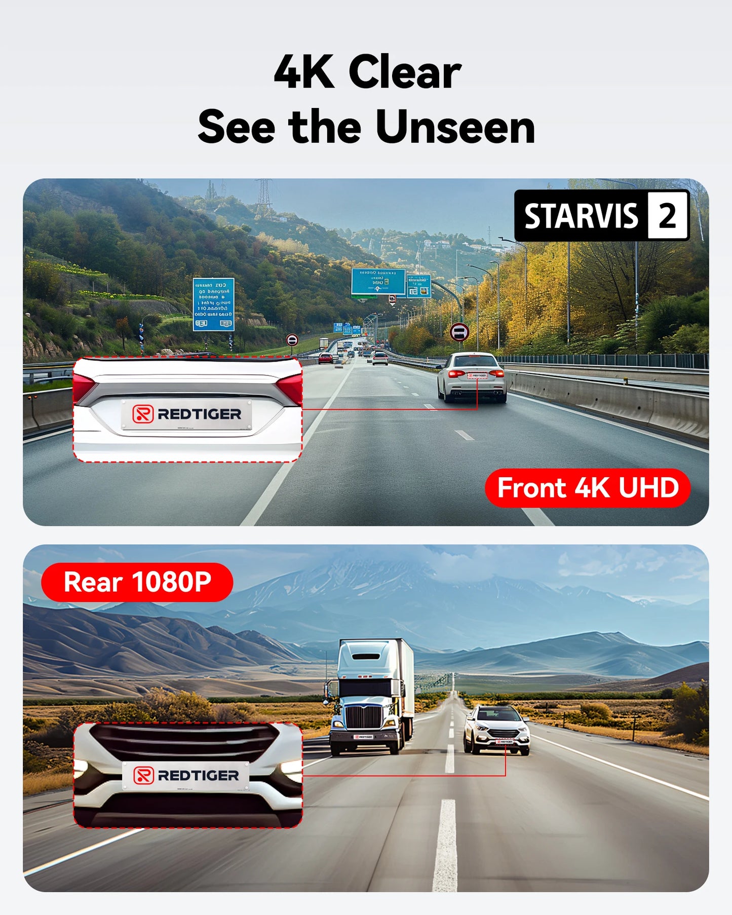 Redtiger F7NP 4K Front Rear Dash Cam.