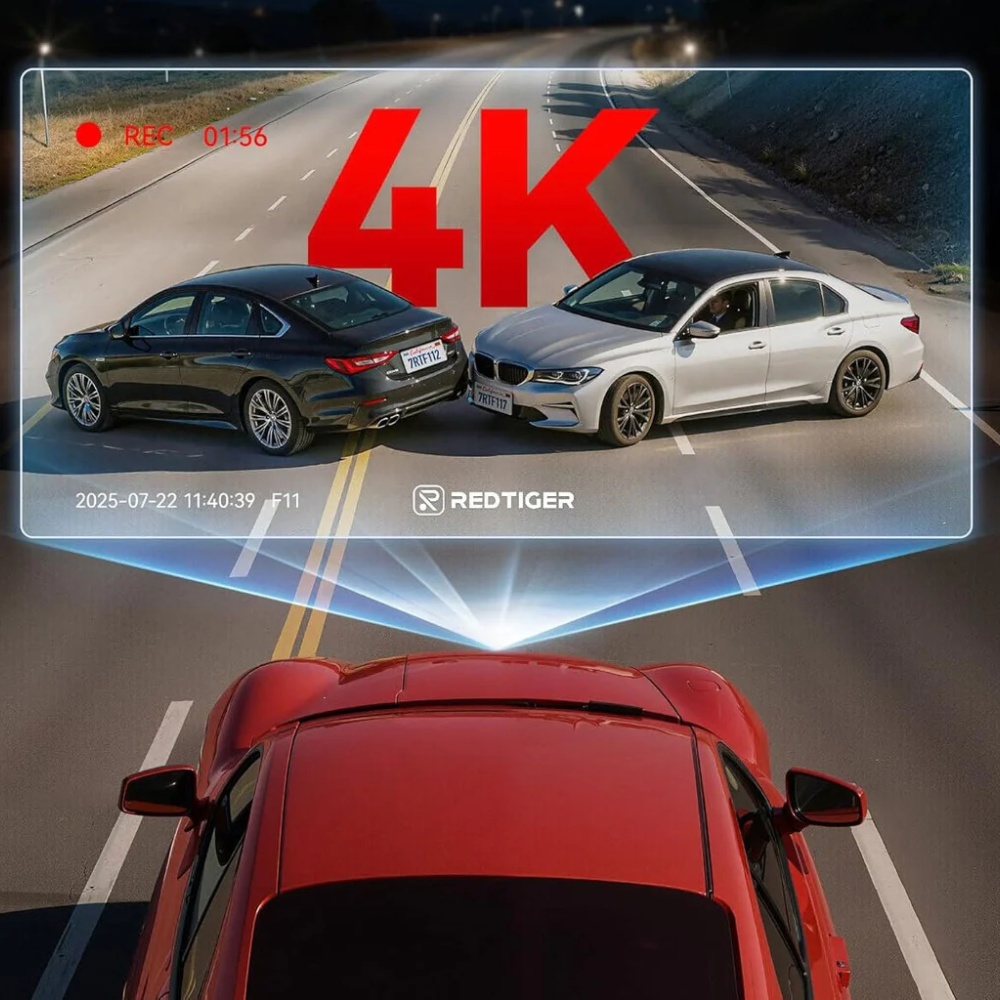 RedTiger F11 4K 1CH Wifi 32GB Dash Camera.