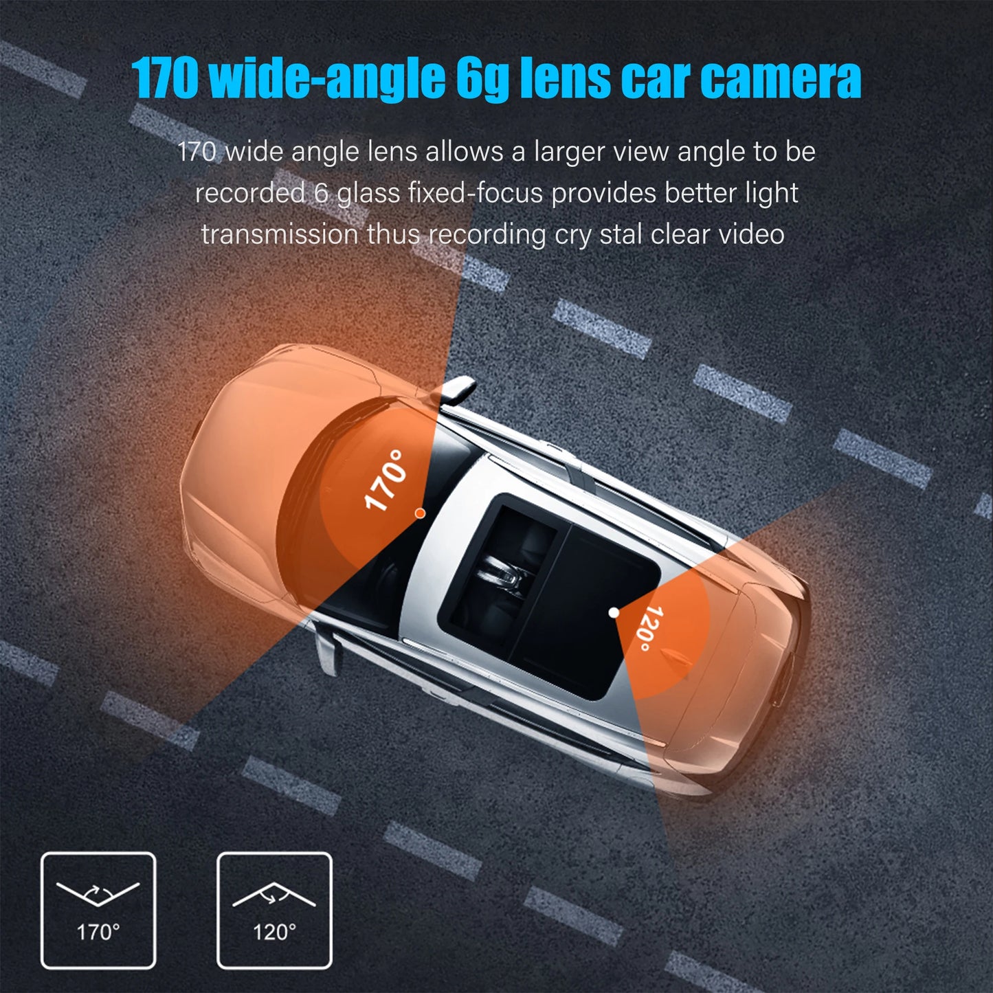 4" Dash Cam Car DVR HD 1080P Dash Camera Dual Lens