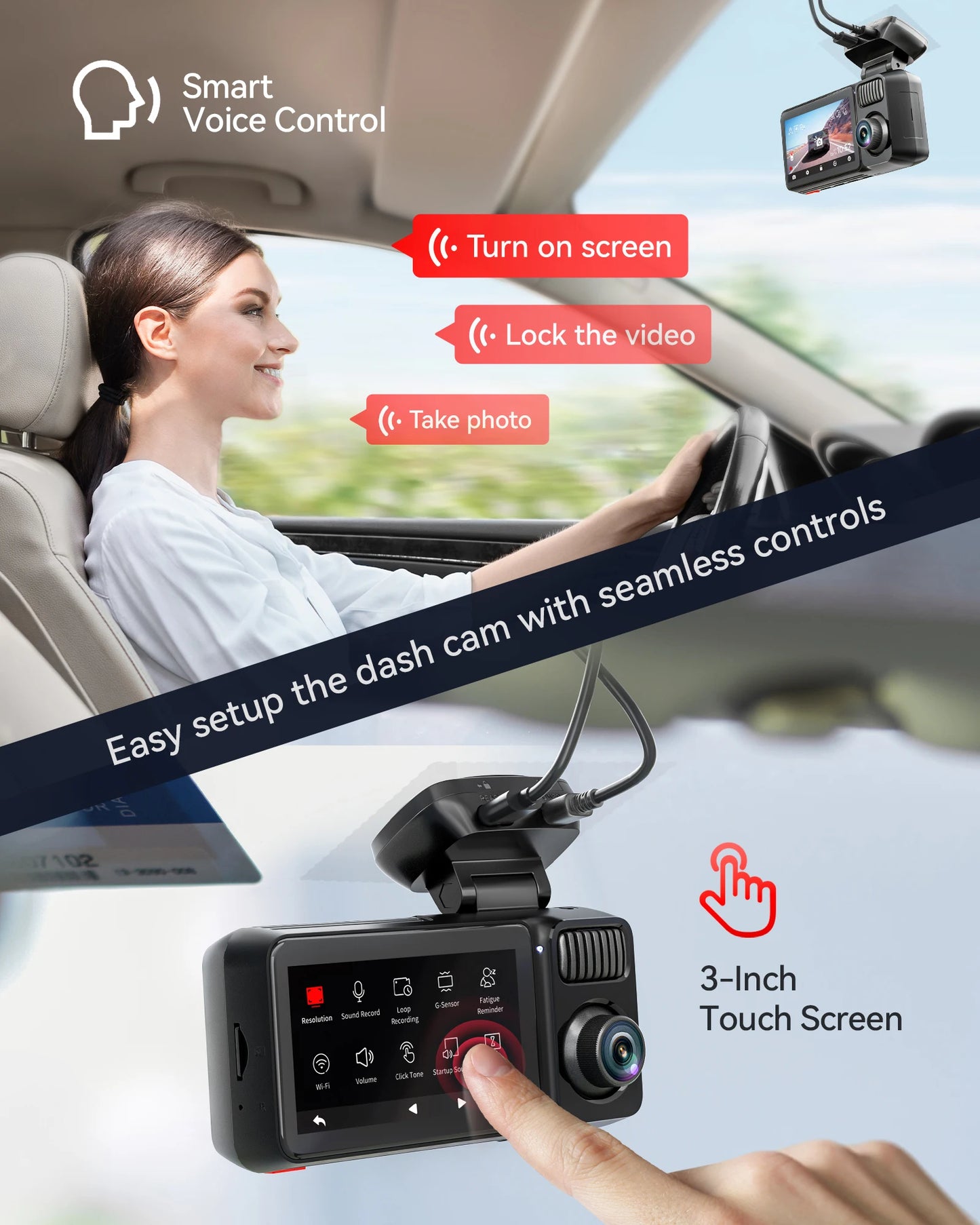 Redtiger F17 Elite 4K 3 Channel Dash Cam Sony STARVIS
