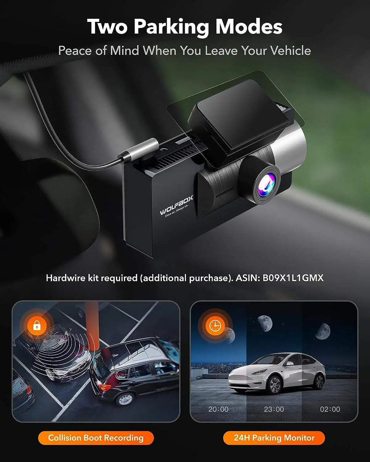 WOLFBOX i17 4K 3 Channel Dash Cam Built-in 5.8GHz WiFi GPS with 64GB Card, 4K+1080P+1080P Dash Cam