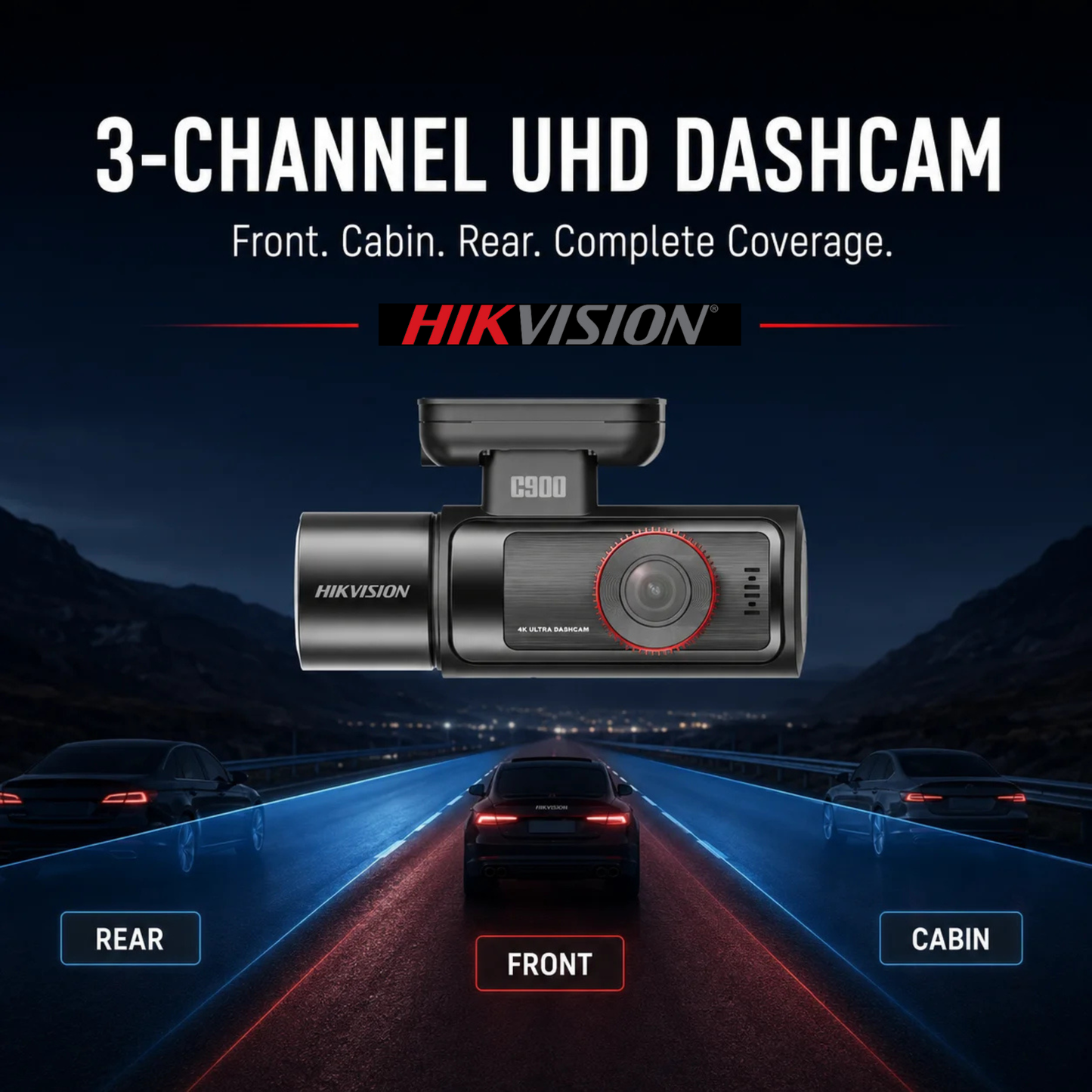 HikVision 4K Front Cabin & Rear Car Dash Camera.