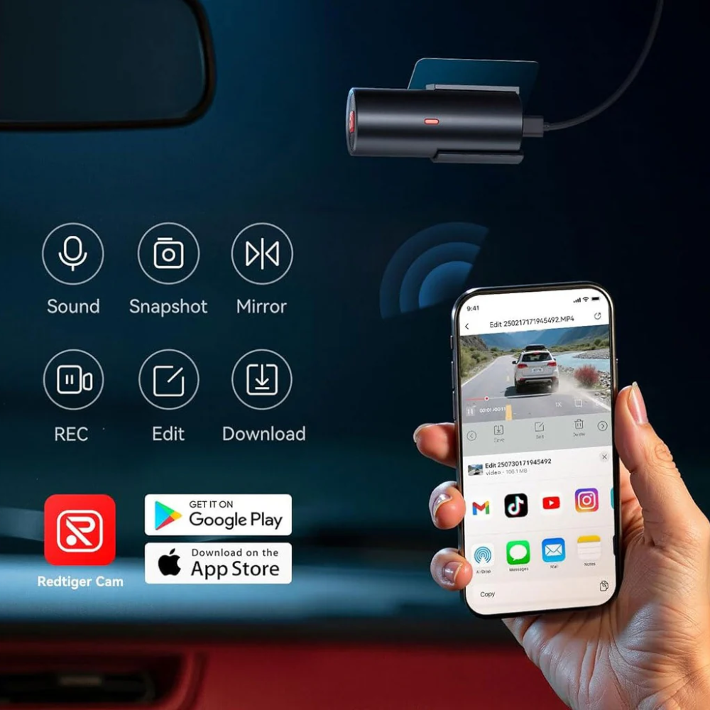 RedTiger F11 4K 1CH Wifi 32GB Dash Camera.
