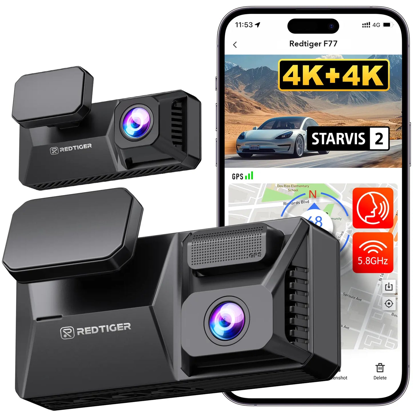 Redtiger F77 STARVIS 2 4K+4K Dual IMX678