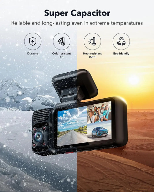 Redtiger F17 Front Inside & Rear 5G Wifi Dash Cam.