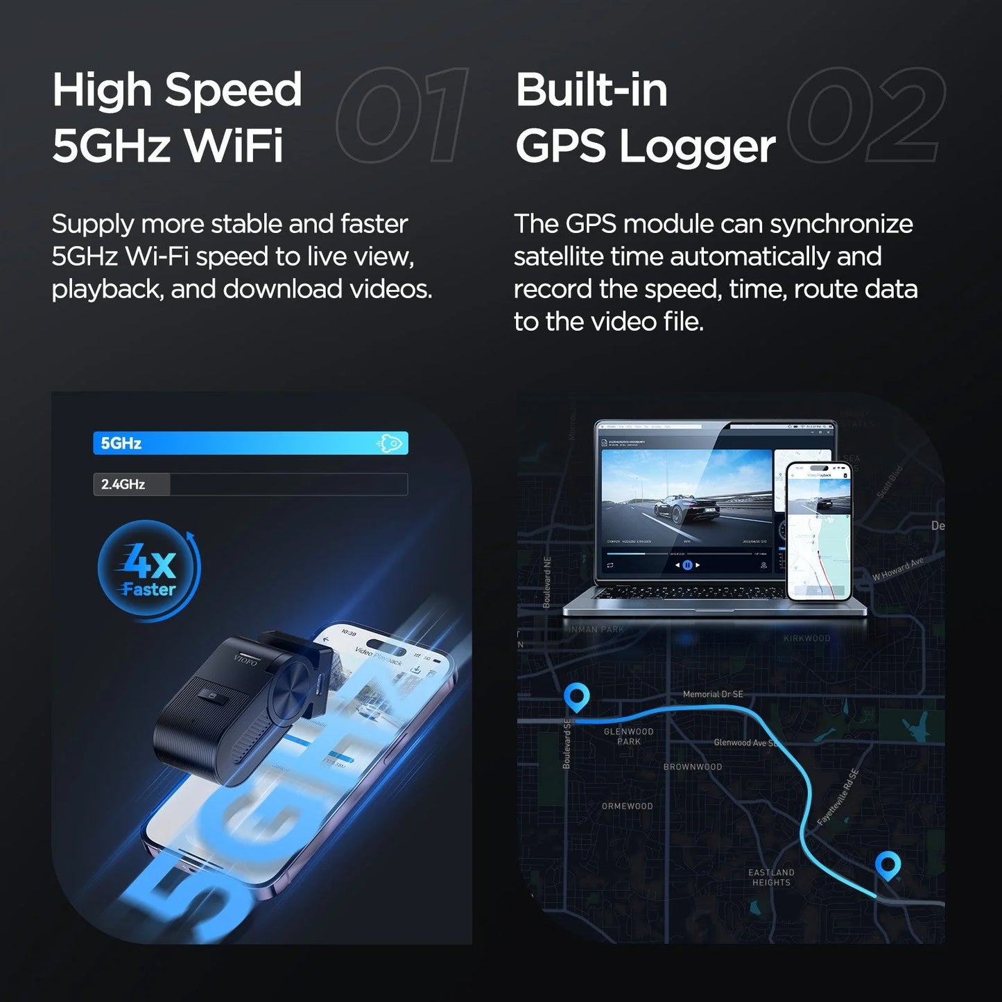 VIOFO VS1 Mini Dash Cam, 1440P Hidden Design Dashcam